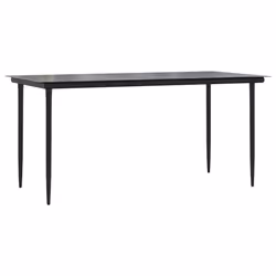 Set da Pranzo da Giardino 7 pz Nero con Cuscini in Polyrattancod mxl 111053 - Vista aggiuntiva 3