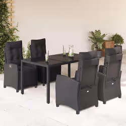 VidaXL 3212890 set mobili da esterno Nero - Vista aggiuntiva 2