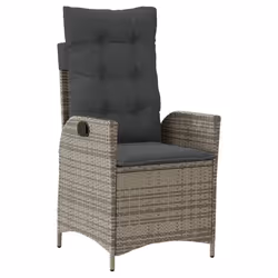vidaXL Set da Pranzo da Giardino 7 pz con Cuscini in Polyrattan Grigio - Vista aggiuntiva 3