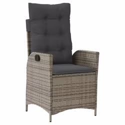 vidaXL Set da Pranzo da Giardino 5 pz con Cuscini in Polyrattan Grigio - Vista aggiuntiva 3