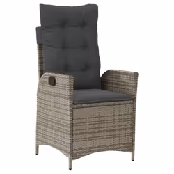 vidaXL Set da Pranzo da Giardino 9 pz con Cuscini in Polyrattan Grigio - Vista aggiuntiva 3