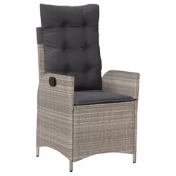 vidaXL Set da Pranzo da Giardino 7 pz Cuscini Polyrattan Grigio Chiaro - Vista aggiuntiva 3