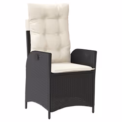 vidaXL Set da Pranzo da Giardino 7 pz Nero con Cuscini in Polyrattan - Vista aggiuntiva 3