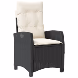 vidaXL Set da Pranzo da Giardino 5 pz Nero con Cuscini in Polyrattan - Vista aggiuntiva 3