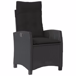 vidaXL Set da Pranzo da Giardino 3 pz con Cuscini Nero in Polyrattan - Vista aggiuntiva 3
