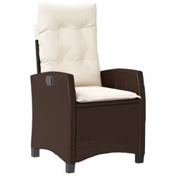 vidaXL Set da Pranzo da Giardino 5pz con Cuscini in Polyrattan Marrone - Vista aggiuntiva 3