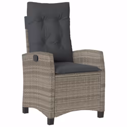 vidaXL Set da Pranzo da Giardino 5 pz con Cuscini in Polyrattan Grigio - Vista aggiuntiva 3
