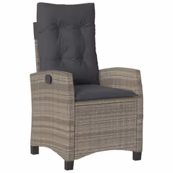 vidaXL Set da Pranzo da Giardino 5 pz con Cuscini in Polyrattan Grigio - Vista aggiuntiva 3