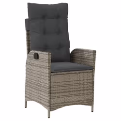vidaXL Set da Pranzo da Giardino 5 pz con Cuscini in Polyrattan Grigio - Vista aggiuntiva 3