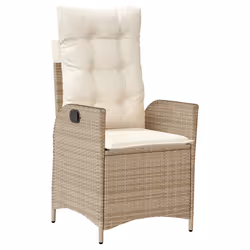 vidaXL Set da Pranzo da Giardino 7 pz con Cuscini Beige in Polyrattan - Vista aggiuntiva 3