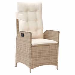 vidaXL Set da Pranzo da Giardino 7 pz con Cuscini Beige in Polyrattan - Vista aggiuntiva 3