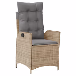 vidaXL Set da Pranzo da Giardino 7 pz con Cuscini Beige in Polyrattan - Vista aggiuntiva 3