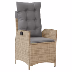 vidaXL Set da Pranzo da Giardino 7 pz con Cuscini Beige in Polyrattan - Vista aggiuntiva 3