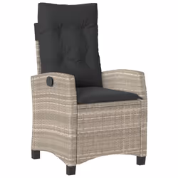 vidaXL Set Pranzo da Giardino 5pz con Cuscini Grigio Chiaro Polyrattan - Vista aggiuntiva 3
