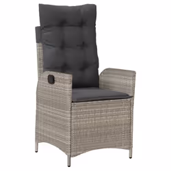 vidaXL Set Pranzo da Giardino 5pz con Cuscini Grigio Chiaro Polyrattan - Vista aggiuntiva 3