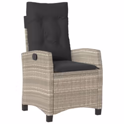 vidaXL Set Pranzo da Giardino 3pz con Cuscini Grigio Chiaro Polyrattan - Vista aggiuntiva 3