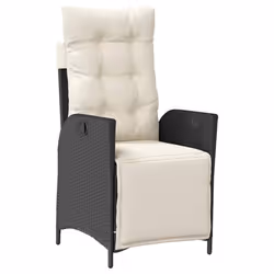 vidaXL Set da Pranzo da Giardino 7 pz Nero con Cuscini in Polyrattan - Vista aggiuntiva 3