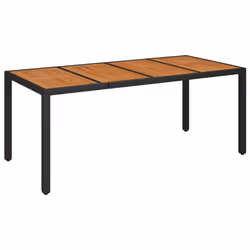 vidaXL Set da Pranzo da Giardino 7 pz Nero con Cuscini in Polyrattan - Vista aggiuntiva 3