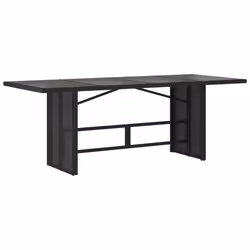 vidaXL Set da Pranzo da Giardino 7 pz Nero con Cuscini in Polyrattan - Vista aggiuntiva 3