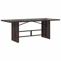 vidaXL Set da Pranzo da Giardino 7pz con Cuscini in Polyrattan Marrone - Vista aggiuntiva 3