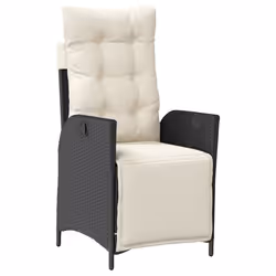 vidaXL Set da Pranzo da Giardino 7 pz Nero con Cuscini in Polyrattan - Vista aggiuntiva 3