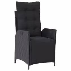 vidaXL Set da Pranzo da Giardino 3 pz con Cuscini Nero in Polyrattan - Vista aggiuntiva 3