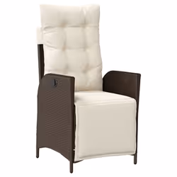 vidaXL Set da Pranzo da Giardino 7pz con Cuscini in Polyrattan Marrone - Vista aggiuntiva 3