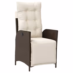 vidaXL Set da Pranzo da Giardino 9pz con Cuscini Marrone in Polyrattan - Vista aggiuntiva 3