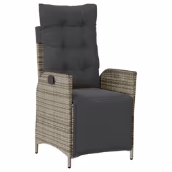 vidaXL Set da Pranzo da Giardino 5 pz con Cuscini in Polyrattan Grigio - Vista aggiuntiva 3