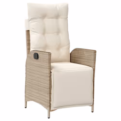 vidaXL Set da Pranzo da Giardino 3 pz con Cuscini Beige in Polyrattan - Vista aggiuntiva 3