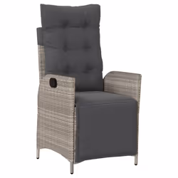 vidaXL Set Pranzo da Giardino 5pz con Cuscini Grigio Chiaro Polyrattan - Vista aggiuntiva 3