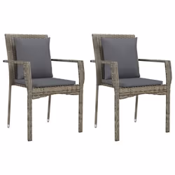 Set da Pranzo da Giardino 9 pz con Cuscini in Polyrattan Grigiocod mxl 113754 - Vista aggiuntiva 3