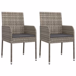 Set da Pranzo da Giardino 9 pz con Cuscini in Polyrattan Grigiocod mxl 116183 - Vista aggiuntiva 3
