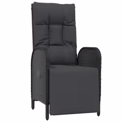 Set da Pranzo da Giardino 9 pz con Cuscini Nero in Polyrattancod mxl 114354 - Vista aggiuntiva 3