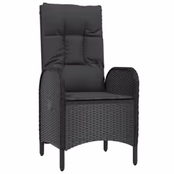 vidaXL Set da Pranzo da Giardino 7 pz Nero con Cuscini in Polyrattan - Vista aggiuntiva 3