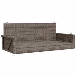 vidaXL Panchina Dondolo Grigia 119x56x48 cm in Polyrattan - Vista aggiuntiva 2