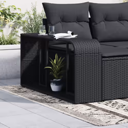 vidaXL Scaffali portaoggetti 2 pz neri in polyrattan - Vista aggiuntiva 3