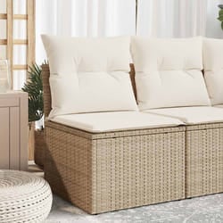 vidaXL Divano Giardino Senza Braccioli con Cuscini Beige in Polyrattan