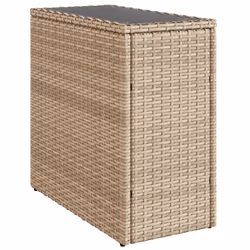 Tavolino da Giardino Piano Vetro Beige 58x27,5x55 cm Polyrattancod mxl 134550 - Vista aggiuntiva 2