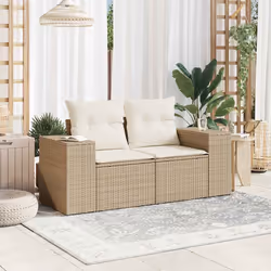 Divano da Giardino con Cuscini a 2 Posti Beige in Polyrattancod mxl 111108 - Vista aggiuntiva 3