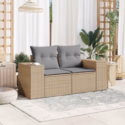 Divano da Giardino con Cuscini a 2 Posti Beige in Polyrattancod mxl 87104 - Vista aggiuntiva 3