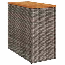 Tavolino Giardino Piano in Legno Grigio 58x27,5x55cm Polyrattancod mxl 134590 - Vista aggiuntiva 2