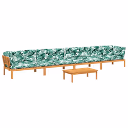 vidaXL Set Divano Pallet Giardino 5pz con Cuscini Massello Acacia - Vista aggiuntiva 2
