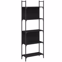 Libreria a 5 Ripiani Nera 60,5x24x166,5 cm in Legno Multistratocod mxl 86007 - Vista aggiuntiva 2