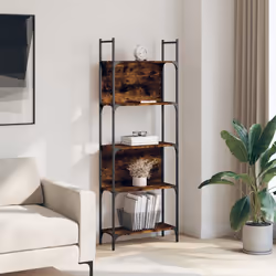 Libreria 5Ripiani Rovere Fumo 60,5x24x166,5cm Legno Multistratocod mxl 133970 - Vista aggiuntiva 3