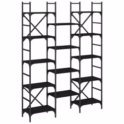Libreria Nera 127,5x28,5x172,5 cm in Legno Multistratocod mxl 86006 - Vista aggiuntiva 2