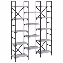 Libreria Grigio Sonoma 127,5x28,5x172,5 cm in Legno Multistratocod mxl 133971 - Vista aggiuntiva 2