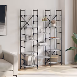 Libreria Grigio Sonoma 127,5x28,5x172,5 cm in Legno Multistratocod mxl 133971 - Vista aggiuntiva 3