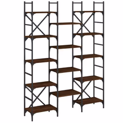 vidaXL Libreria Rovere Marrone 127,5x28,5x172,5cm in Legno Multistrato - Vista aggiuntiva 2