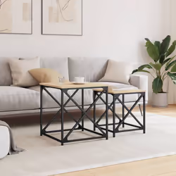 Tavolini Impilabili 2 pz Rovere Sonoma in Legno Multistratocod mxl 109784 - Vista aggiuntiva 3
